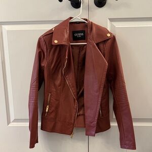 Guess Women's Rich Brown Leather Jacket
